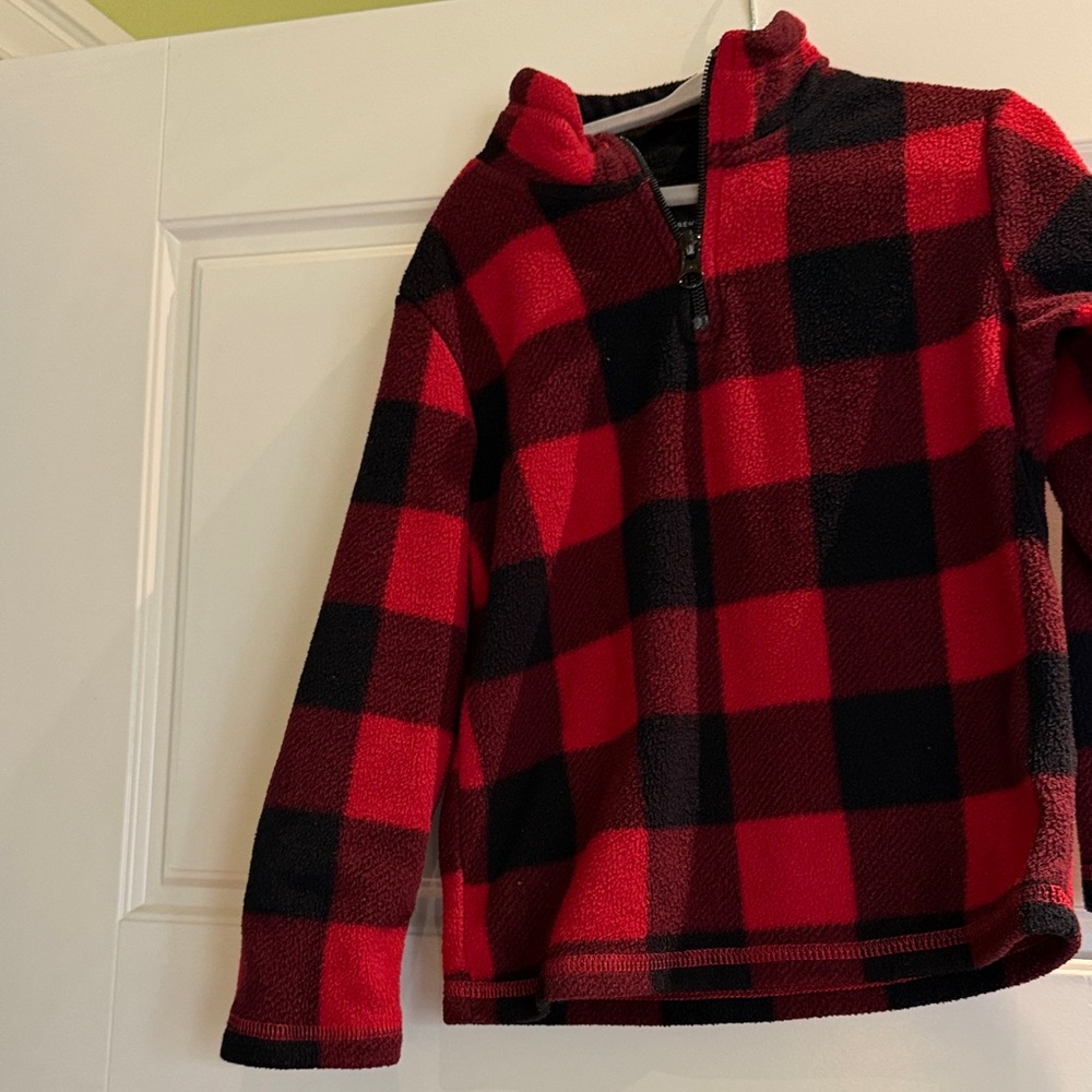 The Children's Place Red and Black Plaid Hoodie